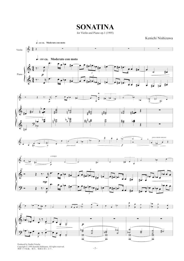 Sonatina for Violin and Piano op.1
