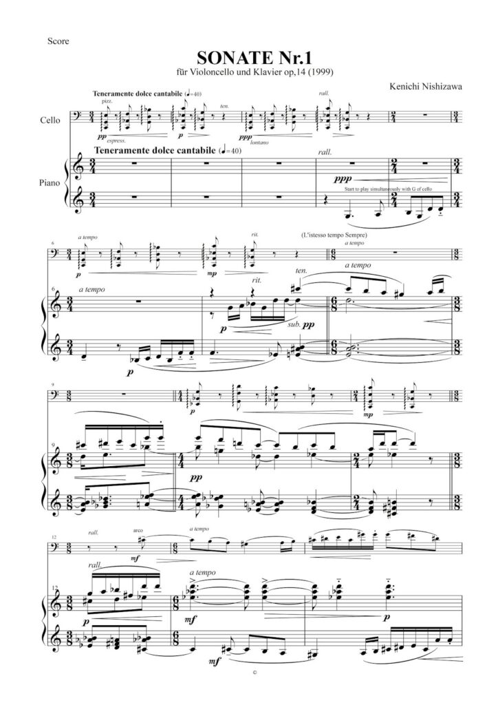 Sonate für Violoncello und Klavier Nr.1 op.14