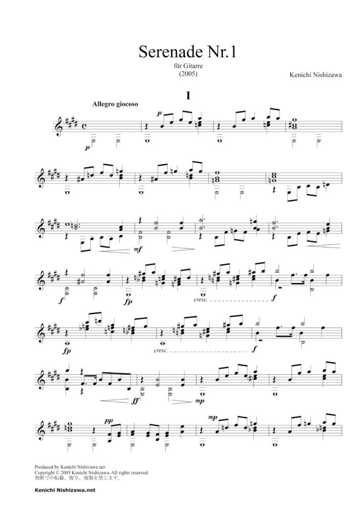 Serenade Nr.1 für Gitarre op.48