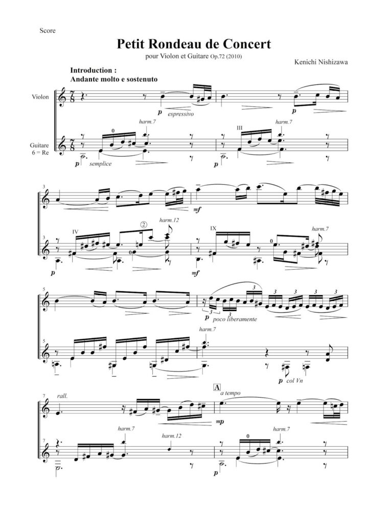 Petit Rondeau de concert pour Violon et Guitare op.72