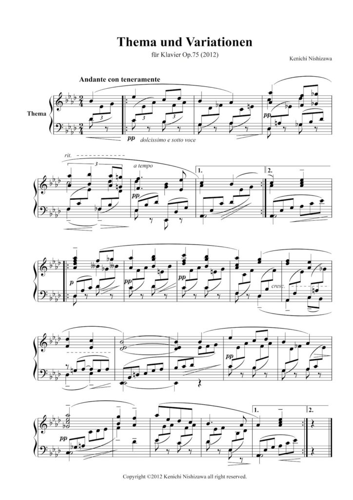 Thema und Variationen op.75