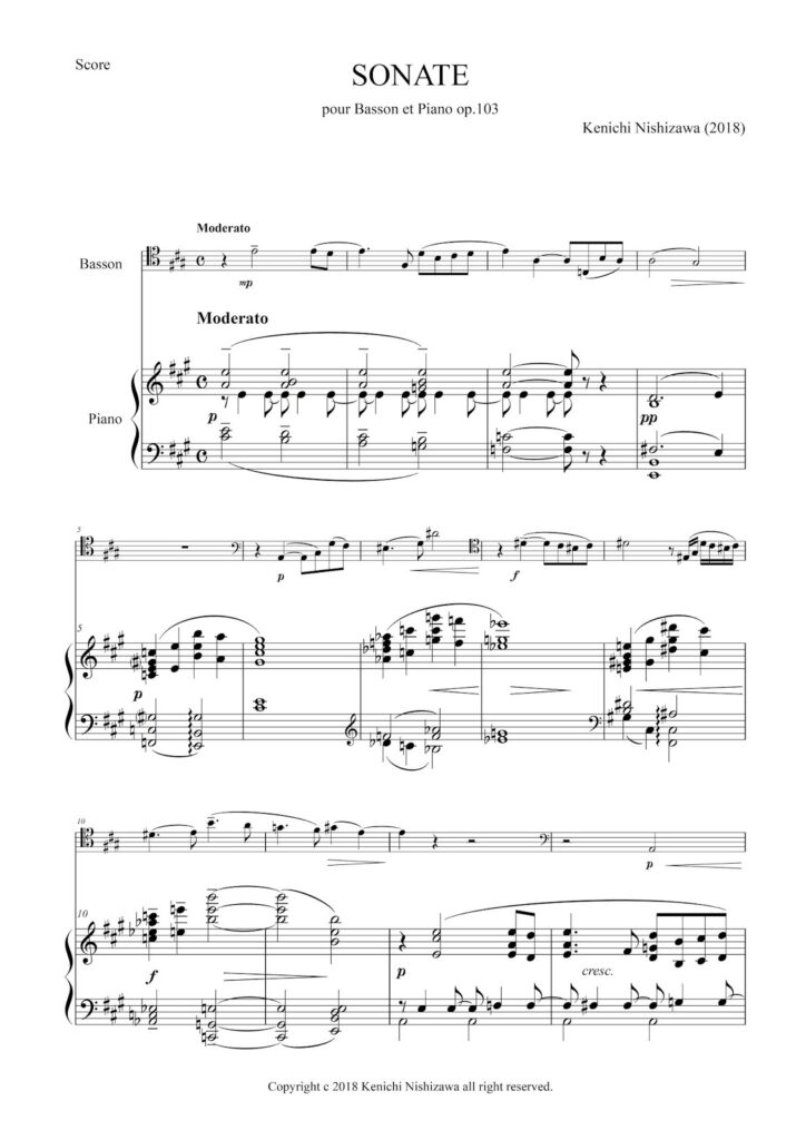 Sonate pour Basson et Piano op.103