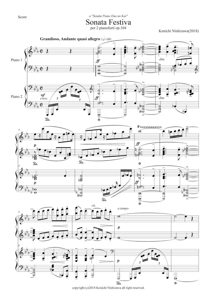 Sonata festiva per 2 pianoforti op.104