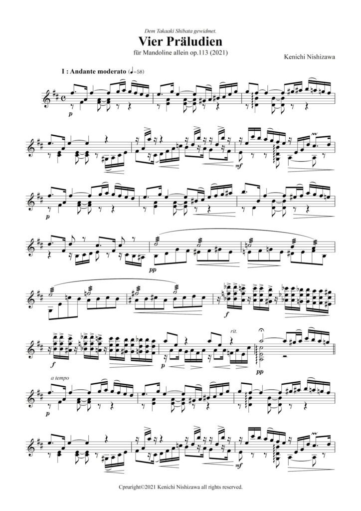 Vier Präludien für Mandoline allein op.113