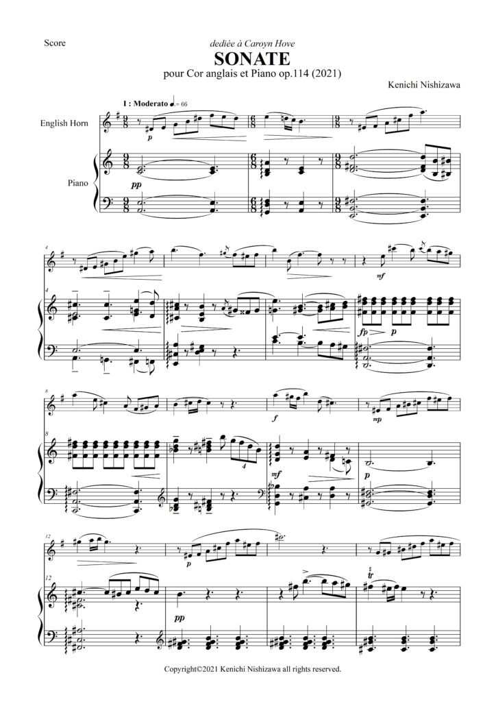 Sonate pour Cor anglais et Piano op.114