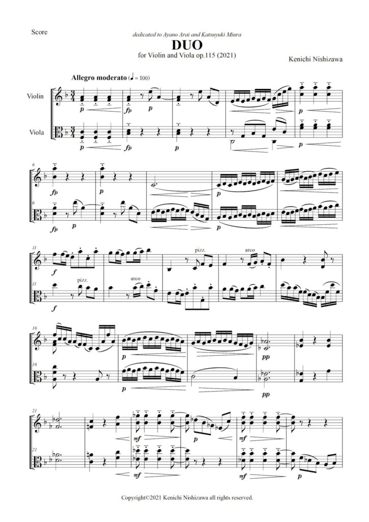 Duo for Violin and Viola op.115
