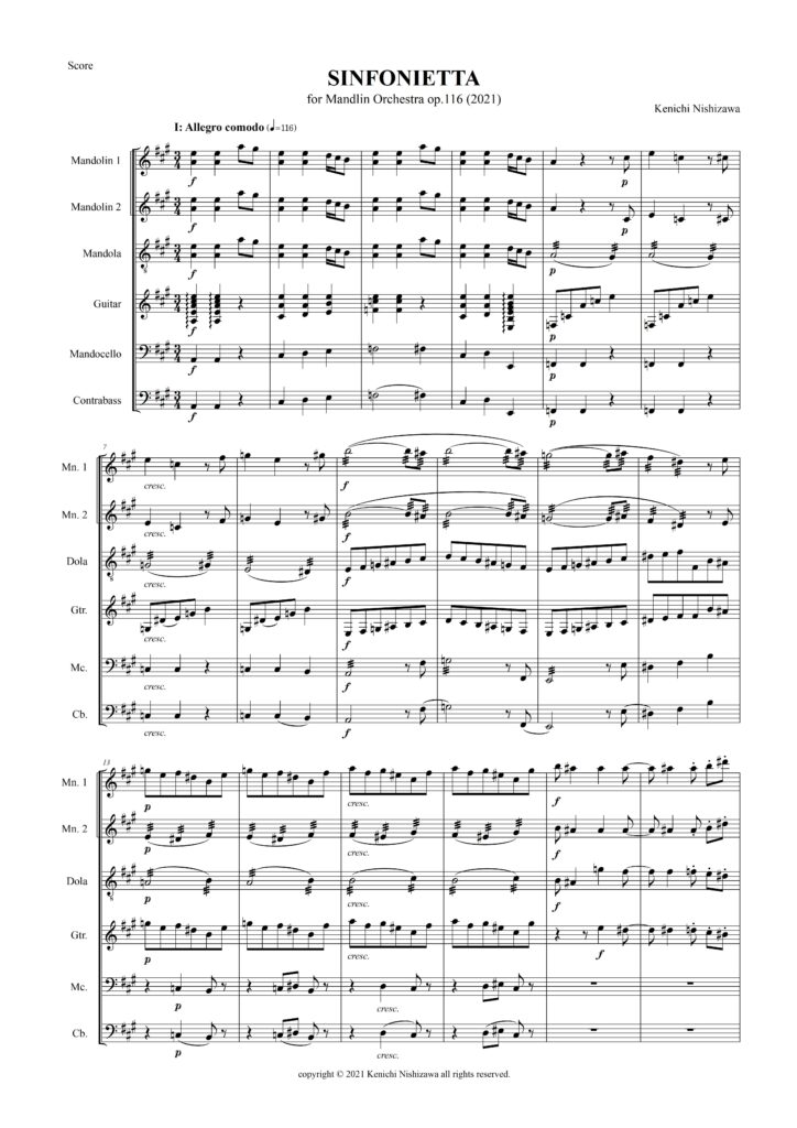Sinfonietta for Mandolin Orchestra op.116